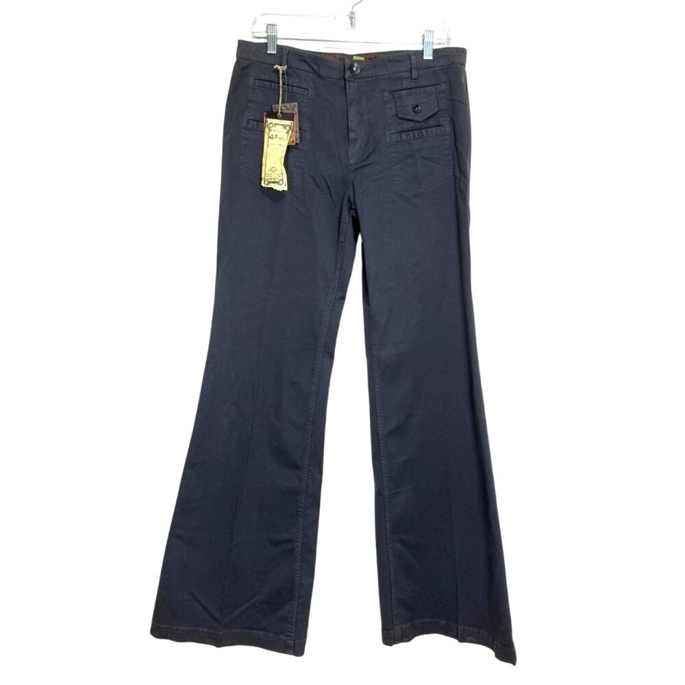 Fillmore Flare Leg Pants Cotton Peace Hand Tooled Gray Womens Size 31 NEW w Tags